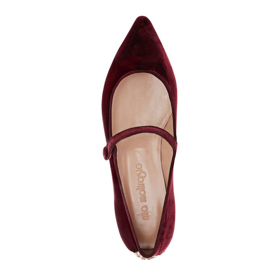 Ballerine Bordeaux In Velluto