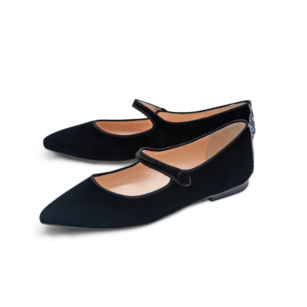 Ballerine Nere In Velluto