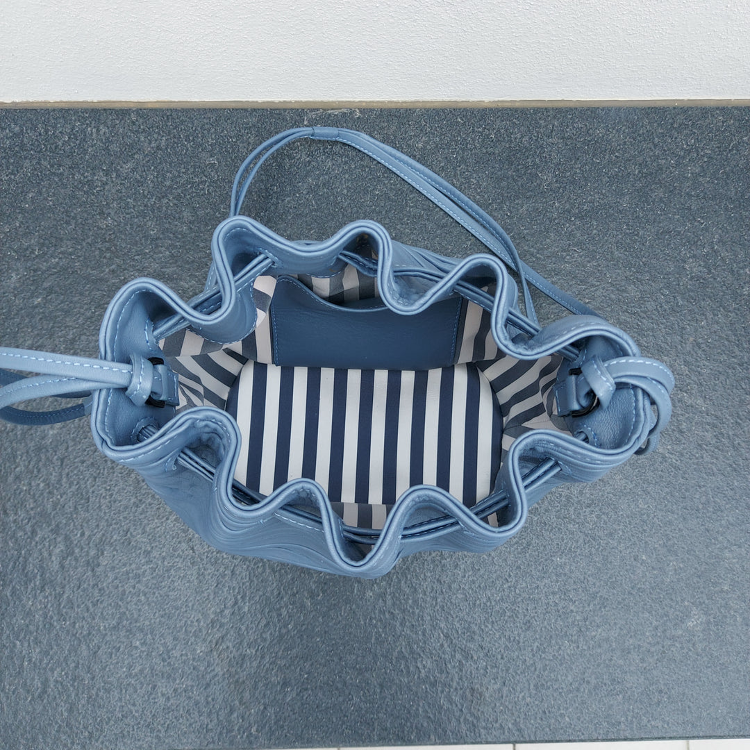 Borsa in pelle azzurra