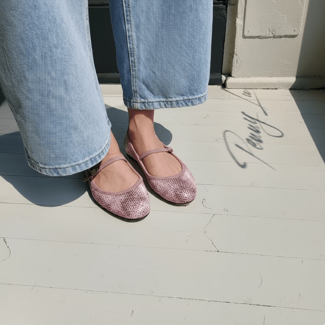 Glitter Ballerinas Round Toe