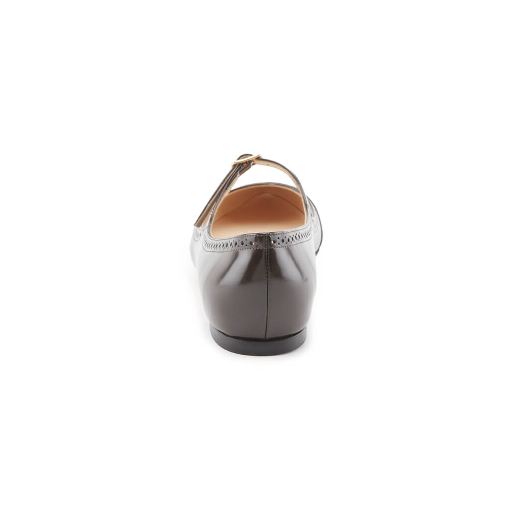Dark Brown Leather Ballerinas