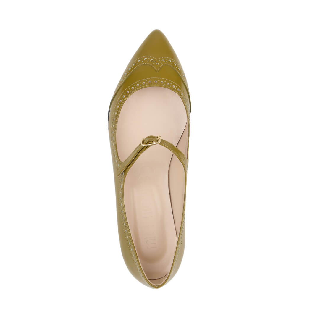 Ballerine in Pelle Verde Oliva
