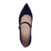 Blue Velvet Flat Shoes