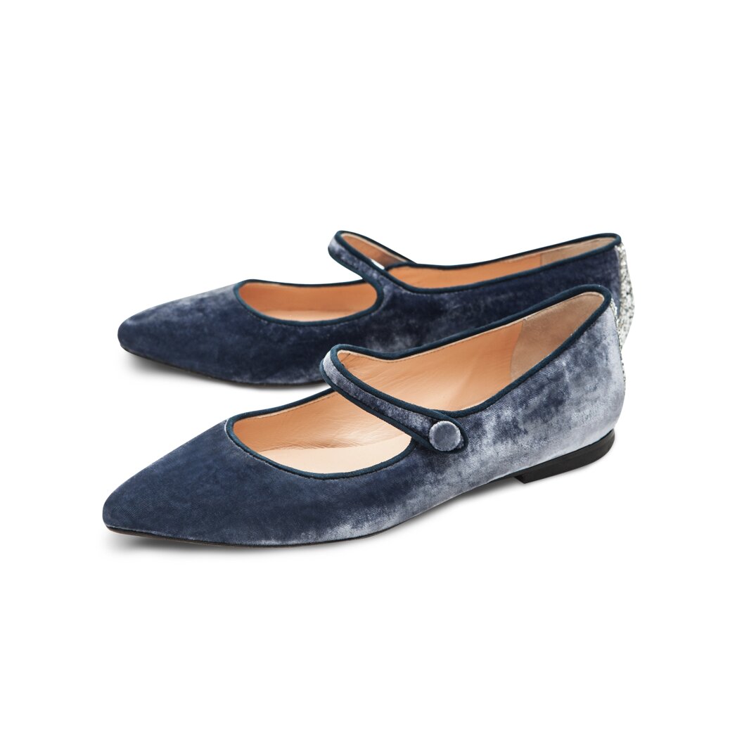 Ballerine Azzurre In Velluto
