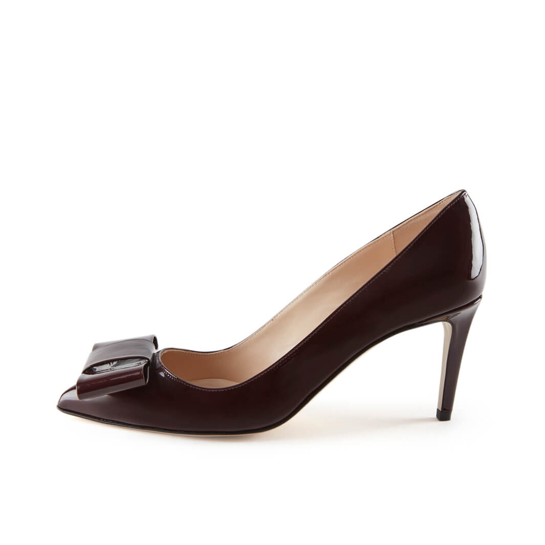 Con Tacco Largo Decollete Bordeaux Con Plateau Velluto Sandalo