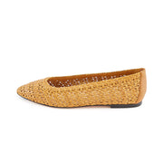 Yellow Woven Flat Shoes