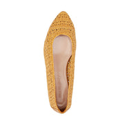 Yellow Woven Flat Shoes