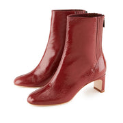 Dark red Patent Leather Ankle Bootie
