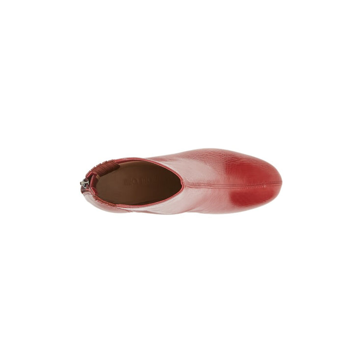 Dark red Patent Leather Ankle Bootie