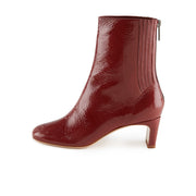 Dark red Patent Leather Ankle Bootie