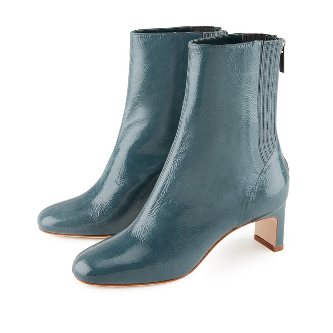 Stivaletti Blu in Pelle